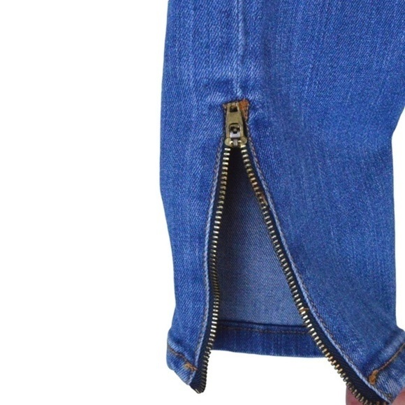 MANGO Skinny Crop Ankle Jeans‎ with Ankle Zippers, Medium Wash - Size 2 - Picture 6 of 9